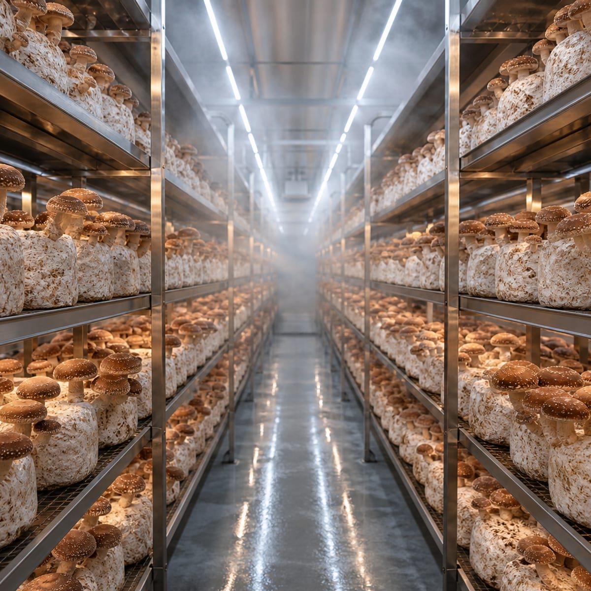 Sala de cultivo climatizada com controle de temperatura, umidade e CO₂